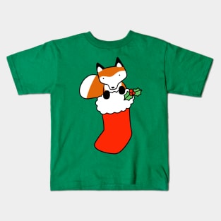 Christmas Stocking Fox Kids T-Shirt